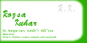 rozsa kuhar business card